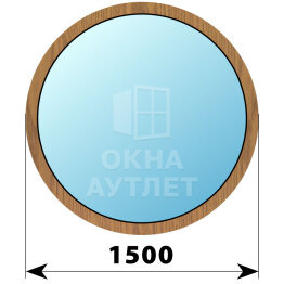 Круглое деревянное глухое окно из лиственницы D1500 ОА-43986