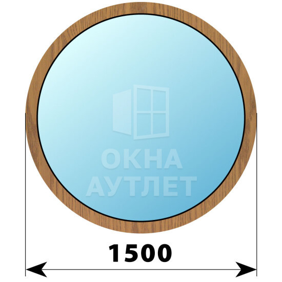 Круглое деревянное глухое окно из лиственницы D1500 ОА-43986