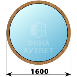 Круглое деревянное глухое окно из лиственницы D1600 ОА-48039