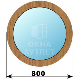 Круглое деревянное глухое окно из лиственницы D800 ОА-46083
