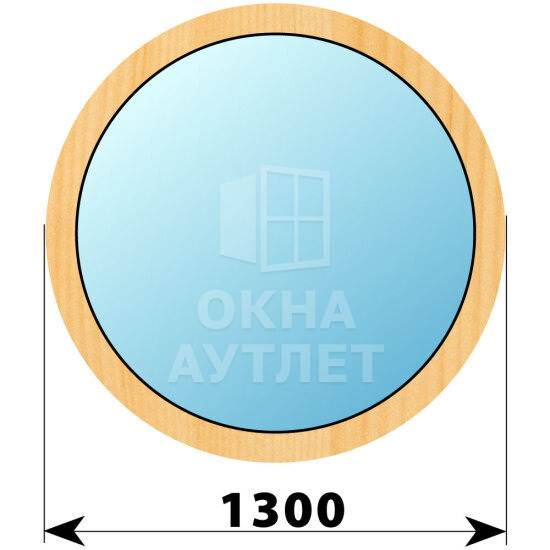 Круглое деревянное глухое окно из сосны D1300 ОА-42820