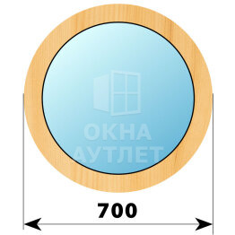 Круглое деревянное глухое окно из сосны D700 ОА-41137