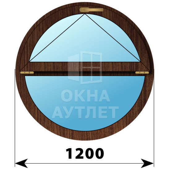 Круглое деревянное откидное окно из дуба D1200 ОА-49085