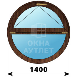 Круглое деревянное откидное окно из дуба D1400 ОА-49094
