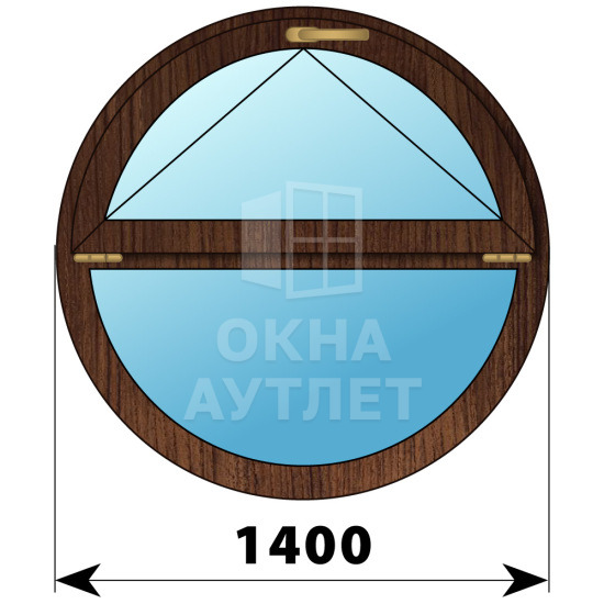 Круглое деревянное откидное окно из дуба D1400 ОА-49094