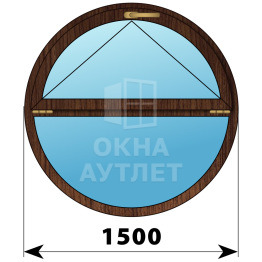Круглое деревянное откидное окно из дуба D1500 ОА-51461