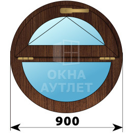 Круглое деревянное откидное окно из дуба D900 ОА-51449