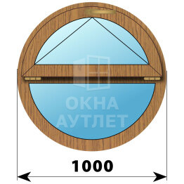 Круглое деревянное откидное окно из лиственницы D1000 ОА-48033