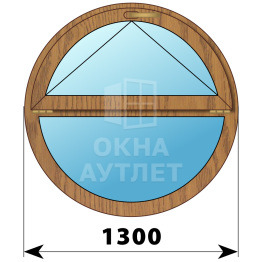 Круглое деревянное откидное окно из лиственницы D1300 ОА-48615