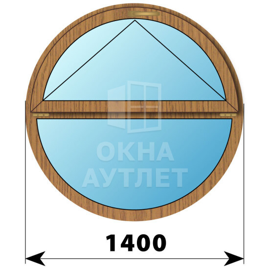 Круглое деревянное откидное окно из лиственницы D1400 ОА-48735