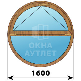 Круглое деревянное откидное окно из лиственницы D1600 ОА-51446