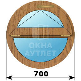 Круглое деревянное откидное окно из лиственницы D700 ОА-50519
