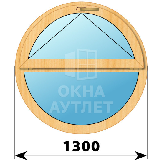 Круглое деревянное откидное окно из сосны D1300 ОА-43099