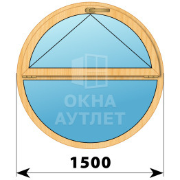 Круглое деревянное откидное окно из сосны D1500 ОА-43120