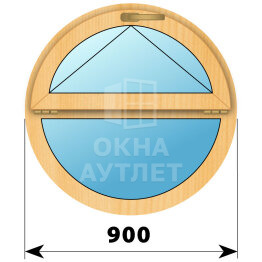 Круглое деревянное откидное окно из сосны D900 ОА-42886