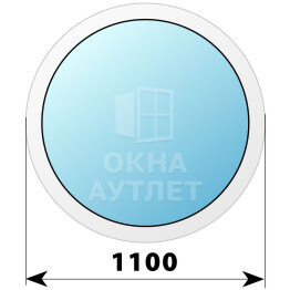 Круглое пластиковое глухое окно D1100 ОА-40216