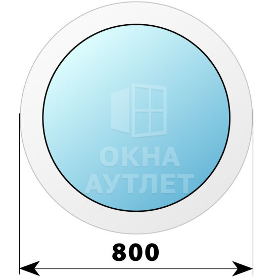 Круглое пластиковое глухое окно D800 ОА-39847