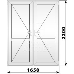 Пластиковая межкомнатная дверь 1650×2200 №6 ОА-33099