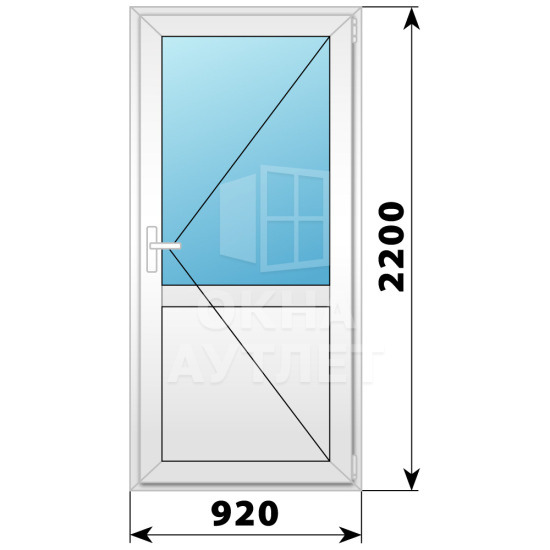 Пластиковая межкомнатная дверь 920×2200 №2 ОА-33096