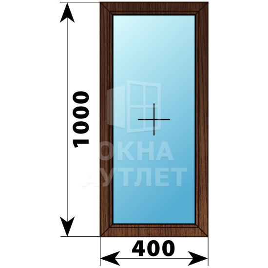 Одностворчатое окно из дуба 400×1000 Г ОА-34790