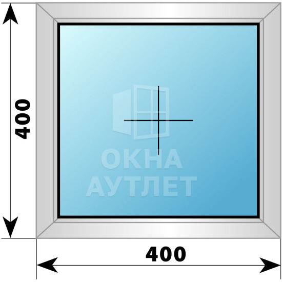 Одностворчатое дерево-алюминиевое окно 400×400 Г ОА-34616