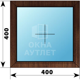 Одностворчатое окно из дуба 400×400 Г ОА-34607