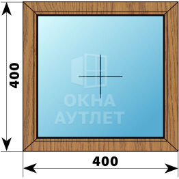 Одностворчатое окно из лиственницы 400×400 Г ОА-34577