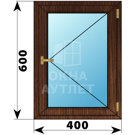 Одностворчатое окно из дуба 400×600 П ОА-34796