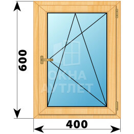 Одностворчатое окно из сосны 400×600 ПО ОА-34646