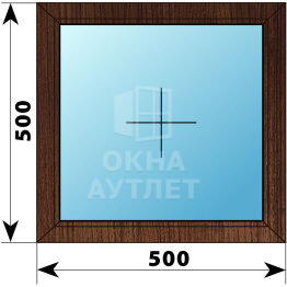 Одностворчатое окно из дуба 500×500 Г ОА-34628