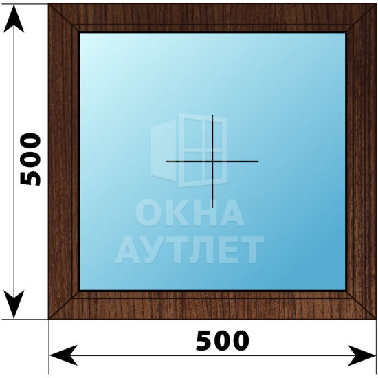 Одностворчатое окно из дуба 500×500 Г ОА-34628