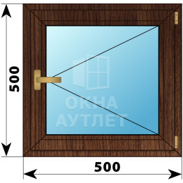 Одностворчатое окно из дуба 500×500 П ОА-34820
