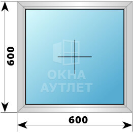 Одностворчатое дерево-алюминиевое окно 600×600 Г ОА-34727