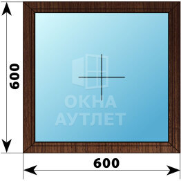 Одностворчатое окно из дуба 600×600 Г ОА-34679