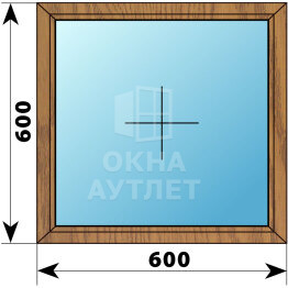 Одностворчатое окно из лиственницы 600×600 Г ОА-34619