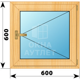 Одностворчатое окно из сосны 600×600 П ОА-34670
