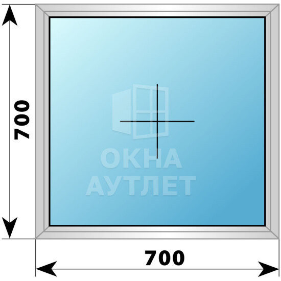 Одностворчатое дерево-алюминиевое окно 700×700 Г ОА-34814