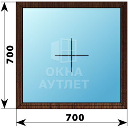 Одностворчатое окно из дуба 700×700 Г ОА-34769