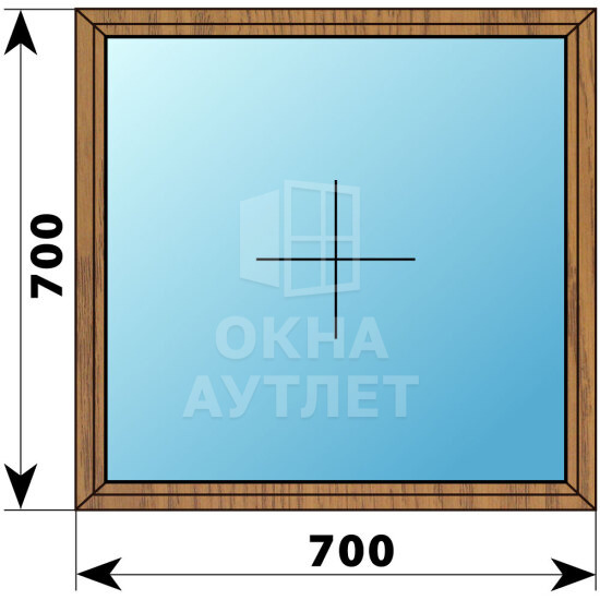 Одностворчатое окно из лиственницы 700×700 Г ОА-34667