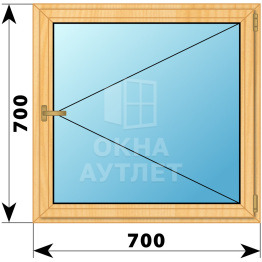 Одностворчатое окно из сосны 700×700 П ОА-34712