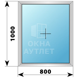 Одностворчатое дерево-алюминиевое окно 800×1000 Г ОА-35198