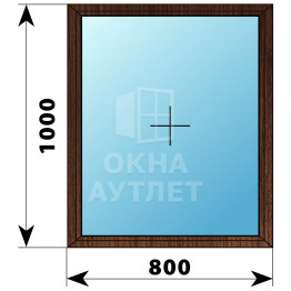 Одностворчатое окно из дуба 800×1000 Г ОА-35075