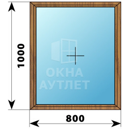 Одностворчатое окно из лиственницы 800×1000 Г ОА-34856