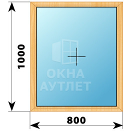 Одностворчатое окно из сосны 800×1000 Г ОА-34700