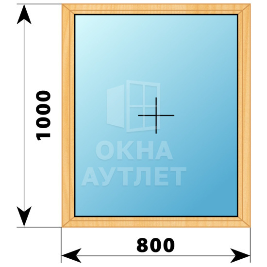 Одностворчатое окно из сосны 800×1000 Г ОА-34700