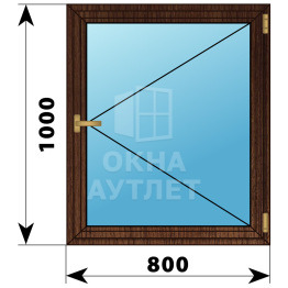 Одностворчатое окно из дуба 800×1000 П ОА-35621