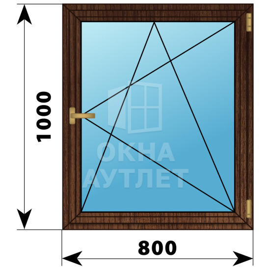 Одностворчатое окно из дуба 800×1000 ПО ОА-35777