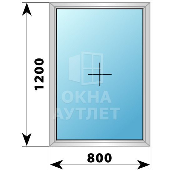Одностворчатое дерево-алюминиевое окно 800×1200 Г ОА-35429