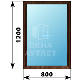 Одностворчатое окно из дуба 800×1200 Г ОА-35288