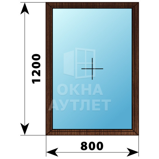 Одностворчатое окно из дуба 800×1200 Г ОА-35288